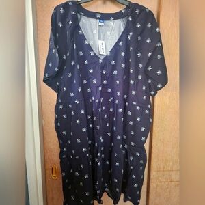 Navy Blue Floral Dress